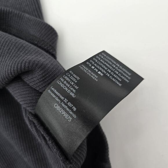 Anthropologie Top Womens Small Black Tank Bow Tie Shoulder Ribbed Maeve - Picture 10 of 12